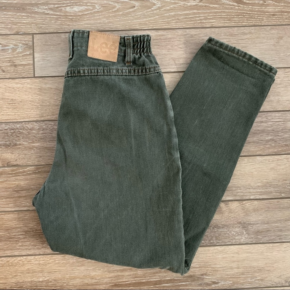 Vintage Lee olive green mom jeans size 8 petite